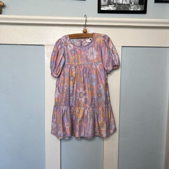 Cotton On Kids Pastel Retro Floral Shimmer Dress Size 3T - Picture 6 of 7